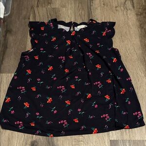 Monteau Navy Floral Blouse Size Small